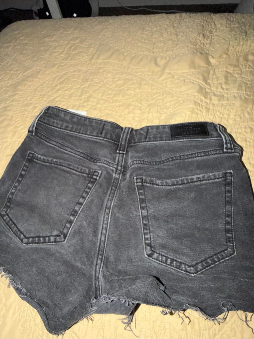 Hollister Washed Black Distressed Denim Shorts